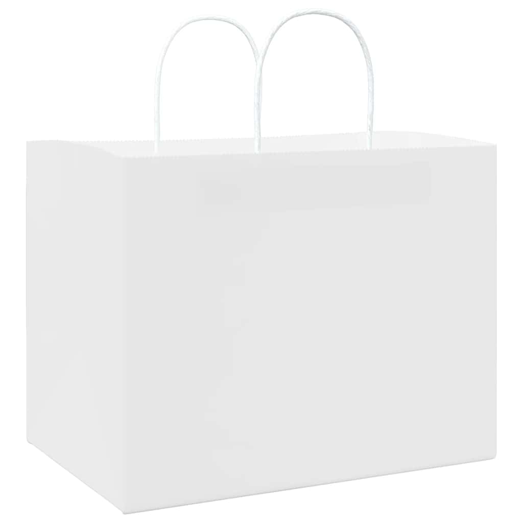 Paper Bags 250 pcs with Handles White 32x22x24 cm