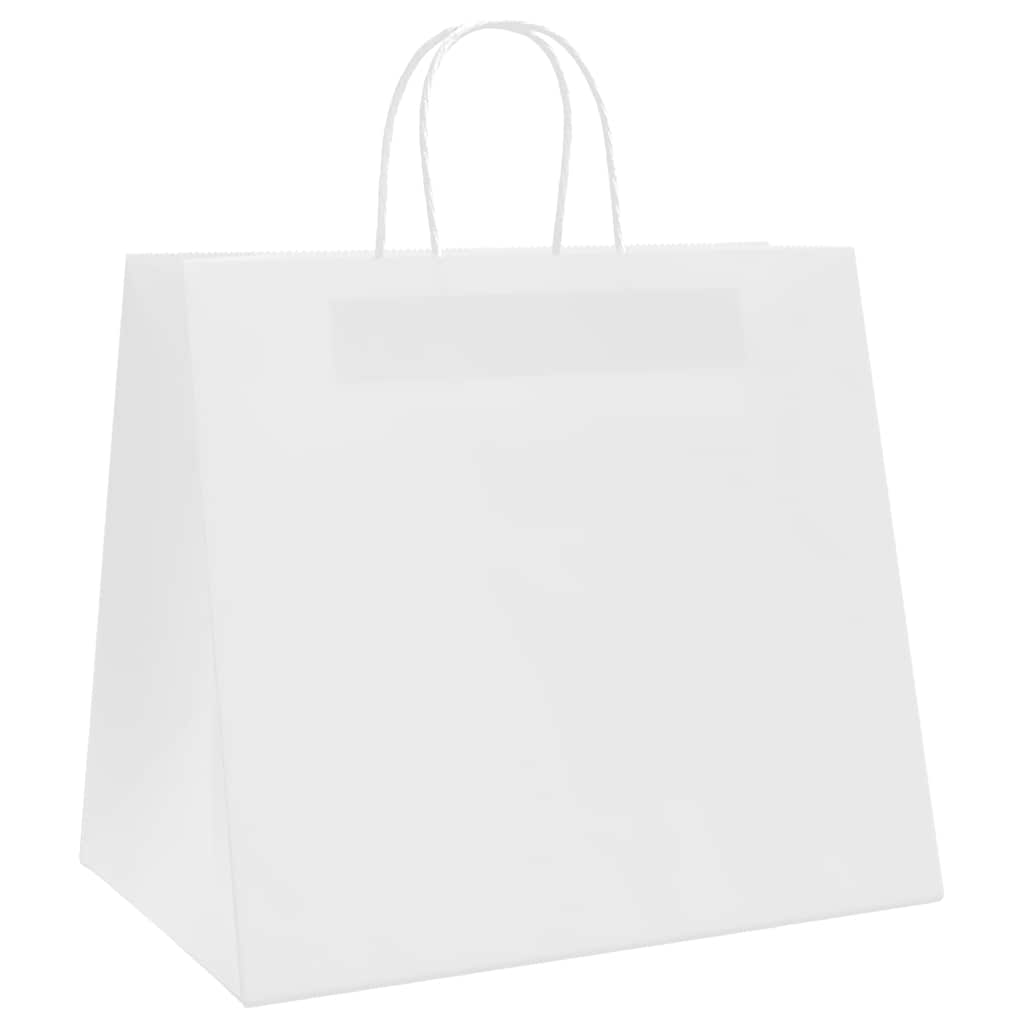 Paper Bags 250 pcs with Handles White 32x22x28 cm
