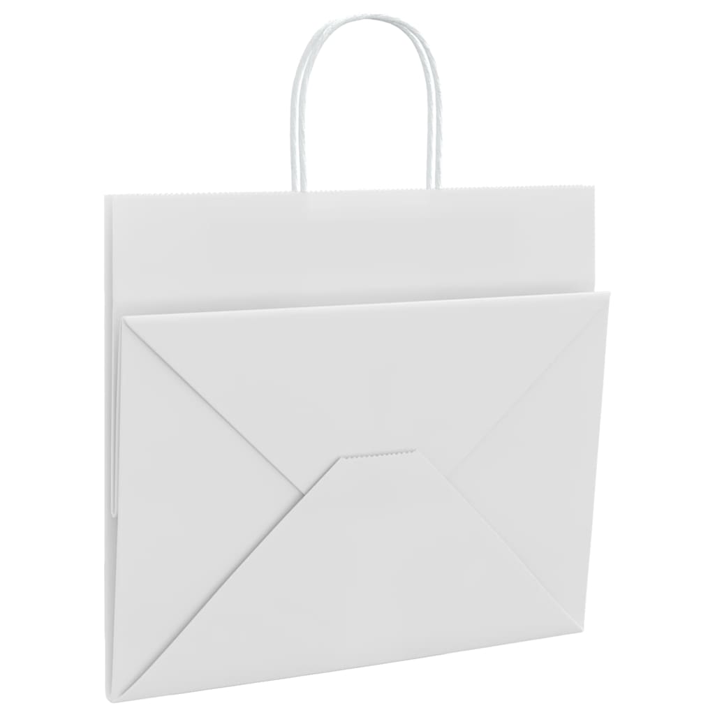 Paper Bags 250 pcs with Handles White 32x22x28 cm