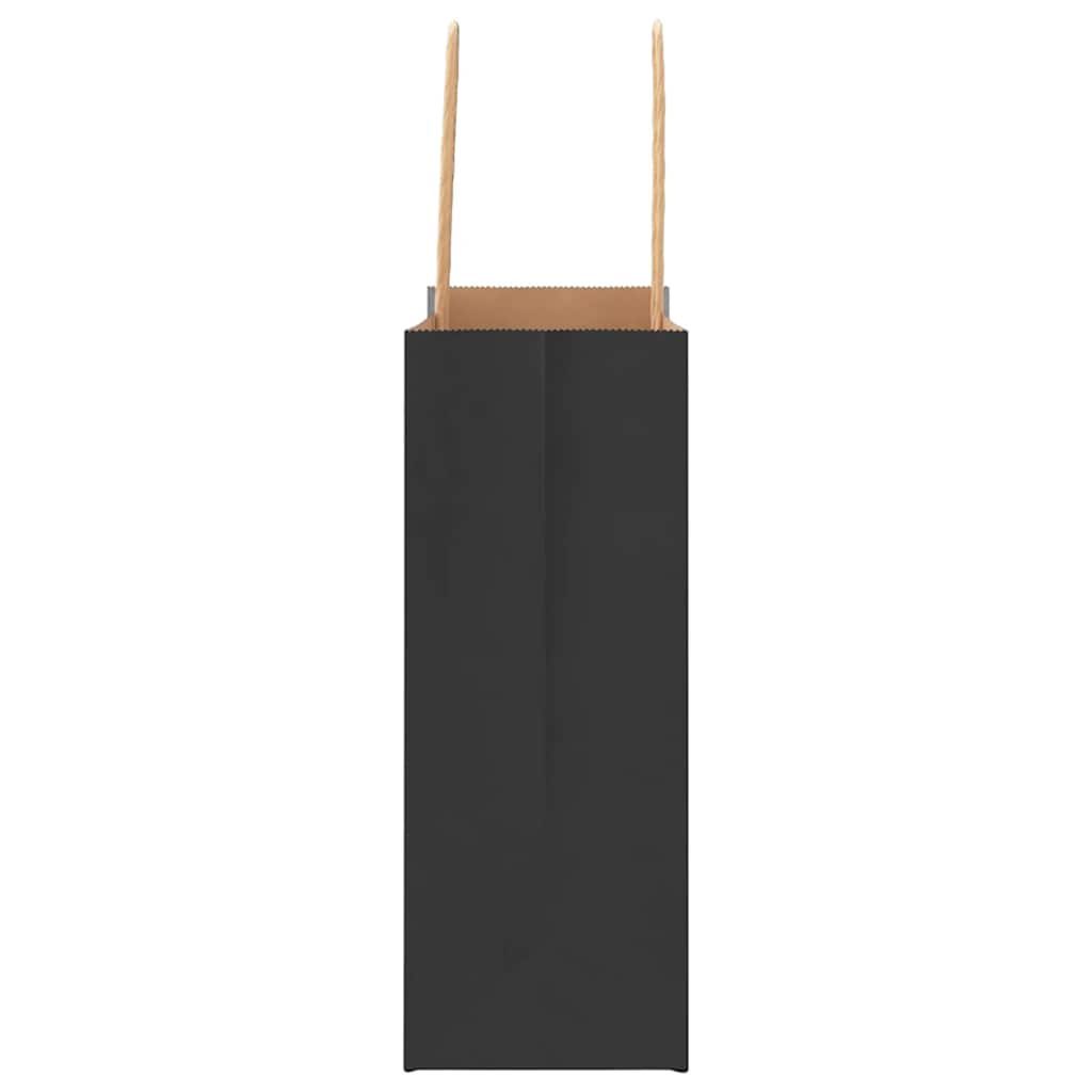 Paper Bags 50 pcs with Handles Black 18x8x22 cm