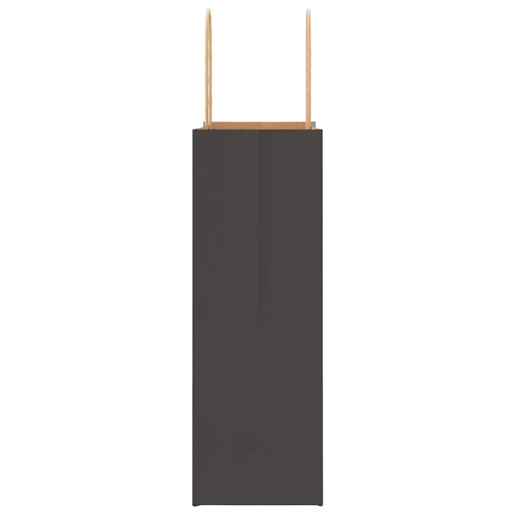 Paper Bags 50 pcs with Handles Black 21x11x31 cm