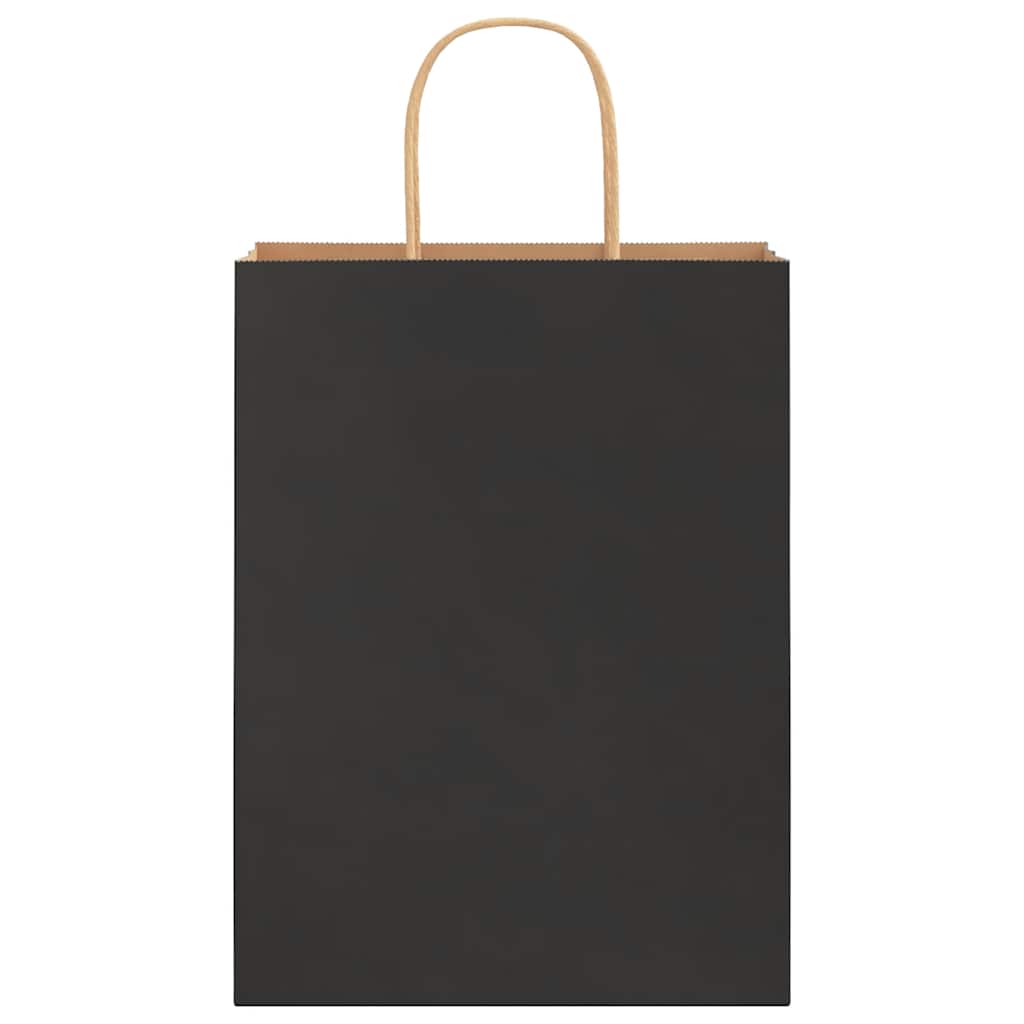 Paper Bags 50 pcs with Handles Black 26x12x35 cm