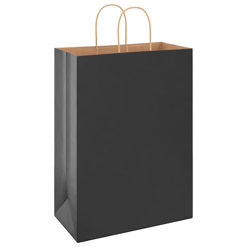 Paper Bags 50 pcs with Handles Black 32x17x44 cm