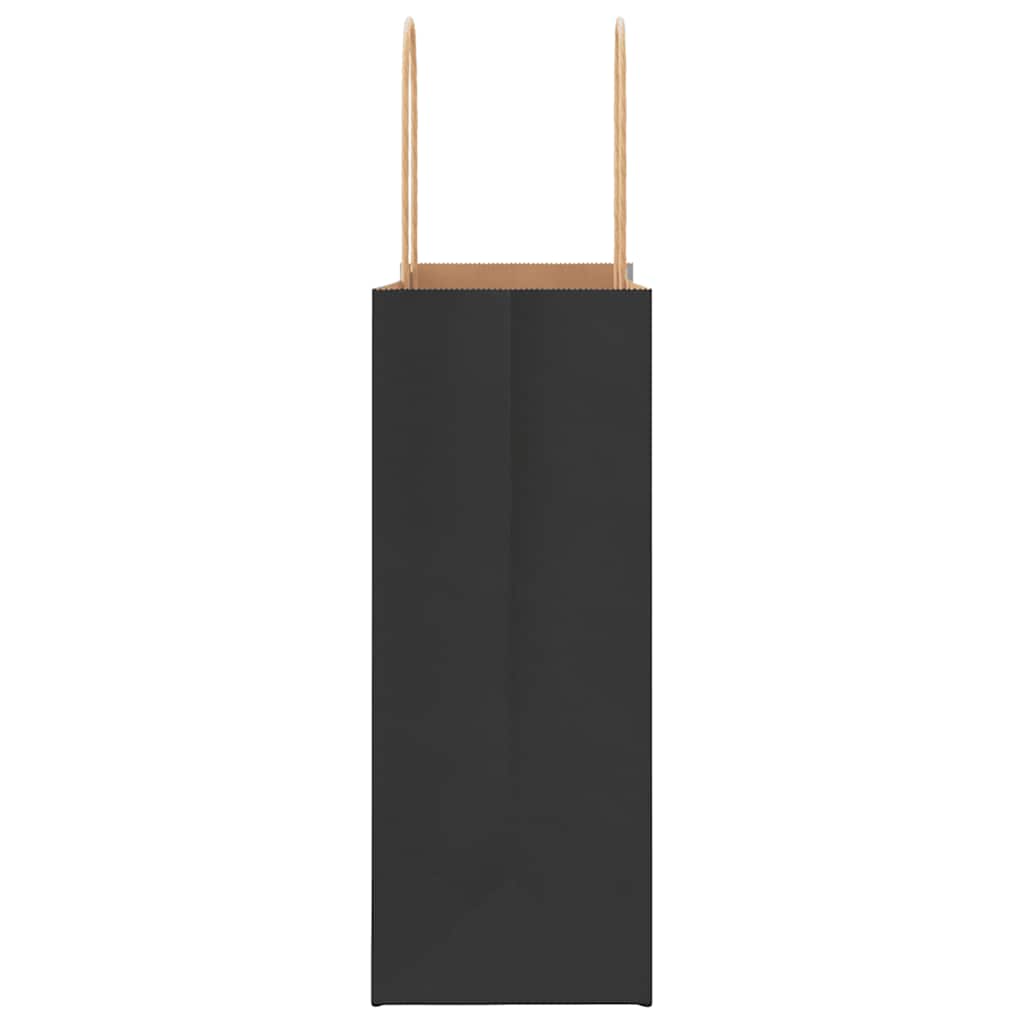 Paper Bags 250 pcs with Handles Black 21x11x28 cm