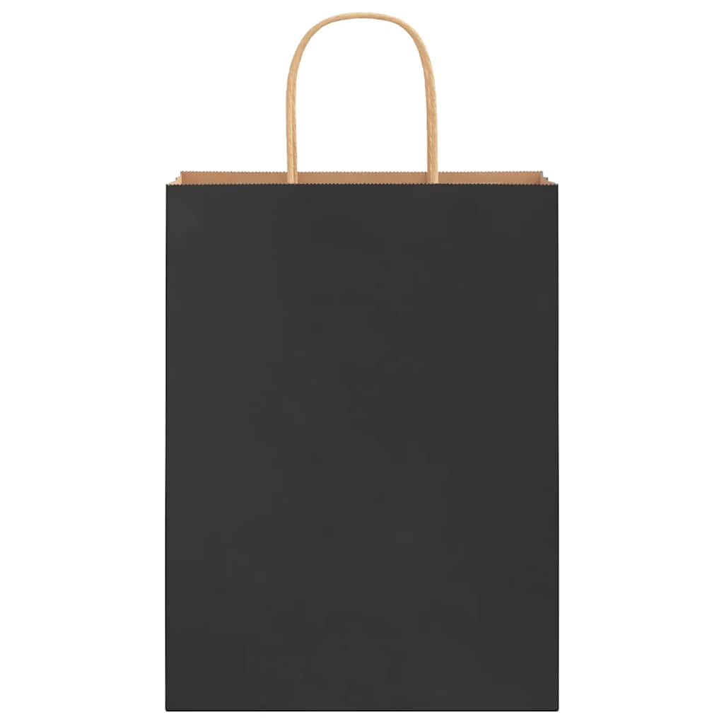 Paper Bags 250 pcs with Handles Black 26x12x35 cm