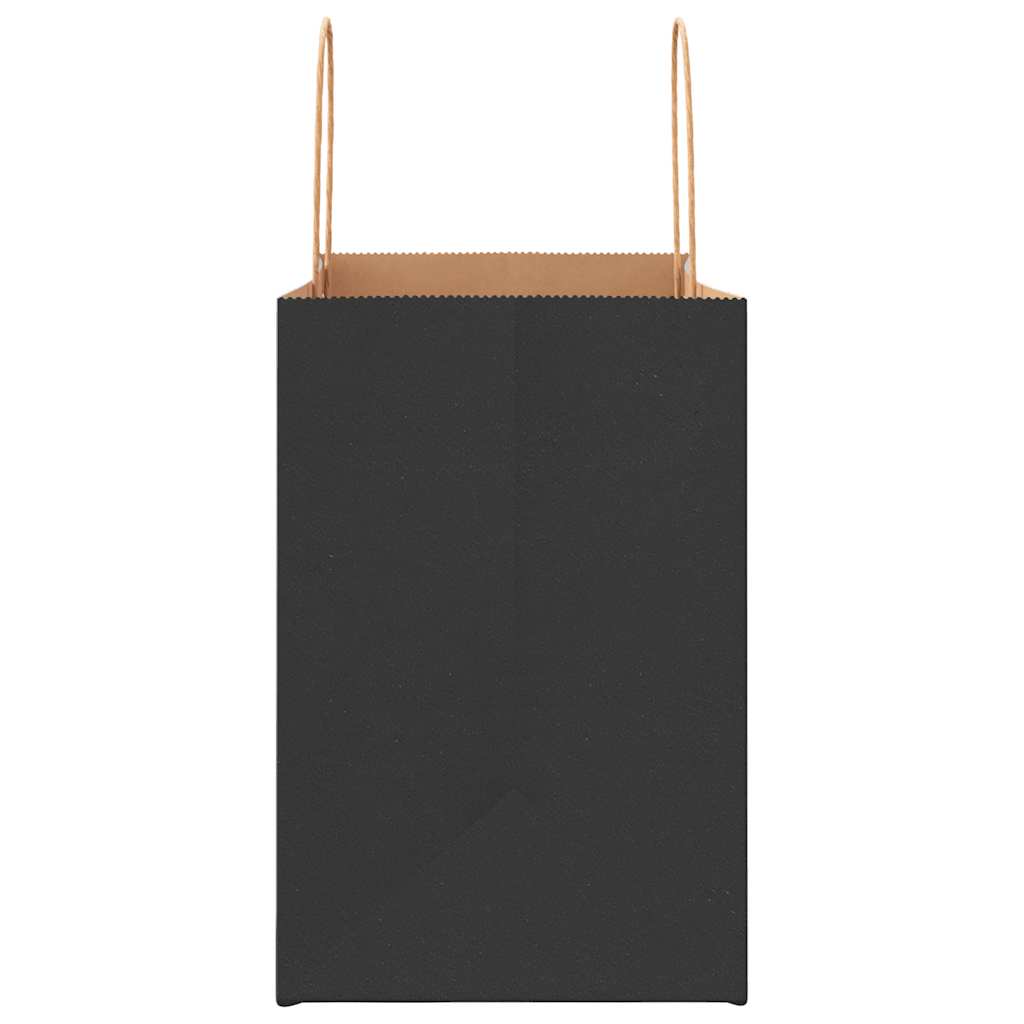 Paper Bags 250 pcs with Handles Black 26x17x25 cm