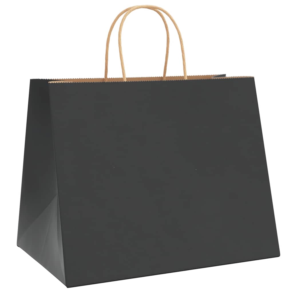 Paper Bags 250 pcs with Handles Black 32x22x24 cm