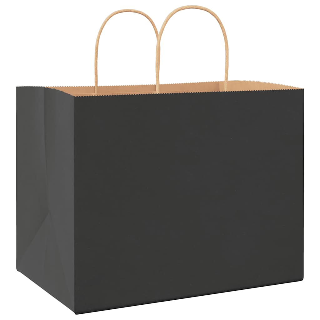 Paper Bags 250 pcs with Handles Black 32x22x24 cm