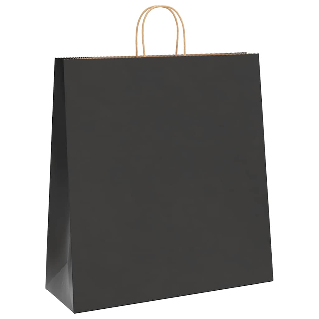 Paper Bags 250 pcs with Handles Black 45x17x48 cm