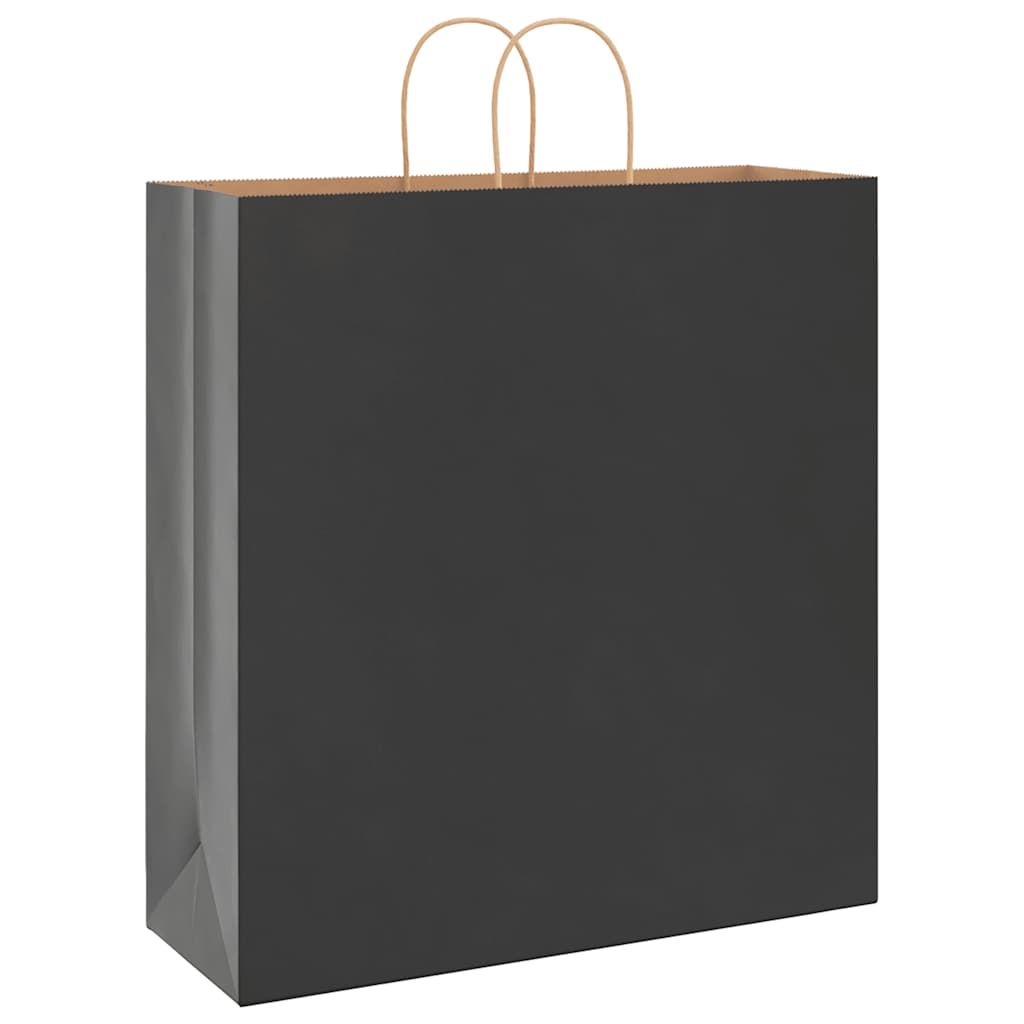 Paper Bags 250 pcs with Handles Black 45x17x48 cm