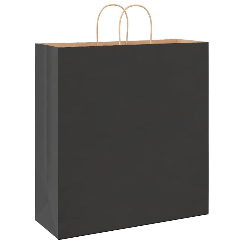 Paper Bags 250 pcs with Handles Black 45x17x48 cm