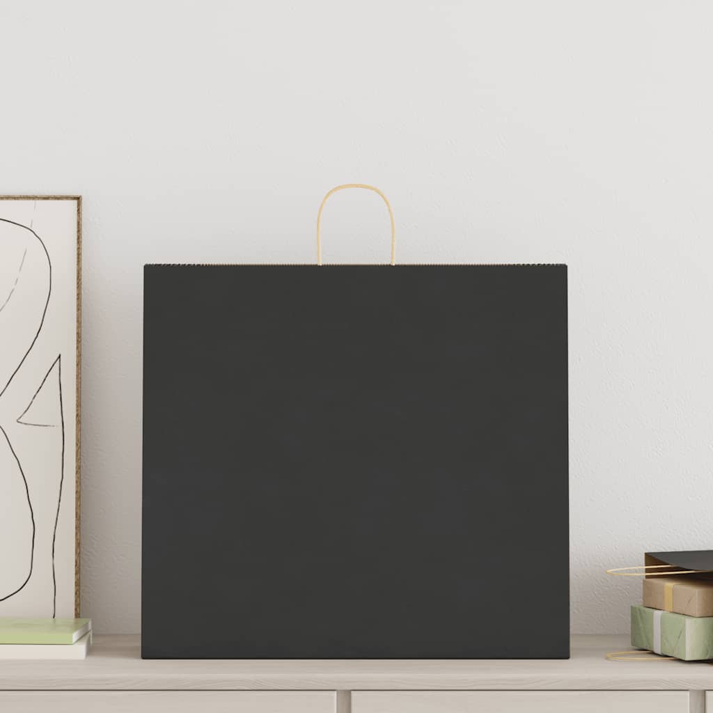 Paper Bags 250 pcs with Handles Black 54x15x49 cm