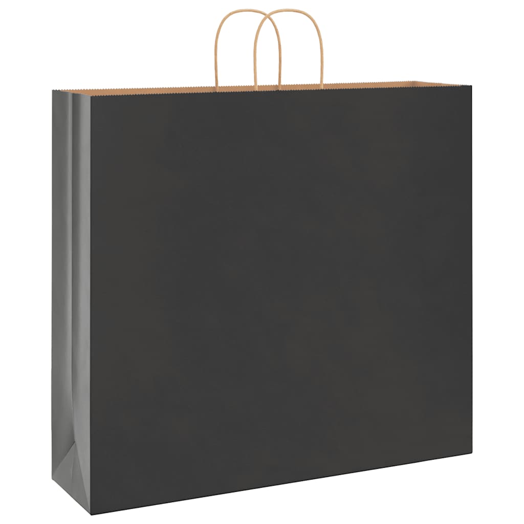Paper Bags 250 pcs with Handles Black 54x15x49 cm