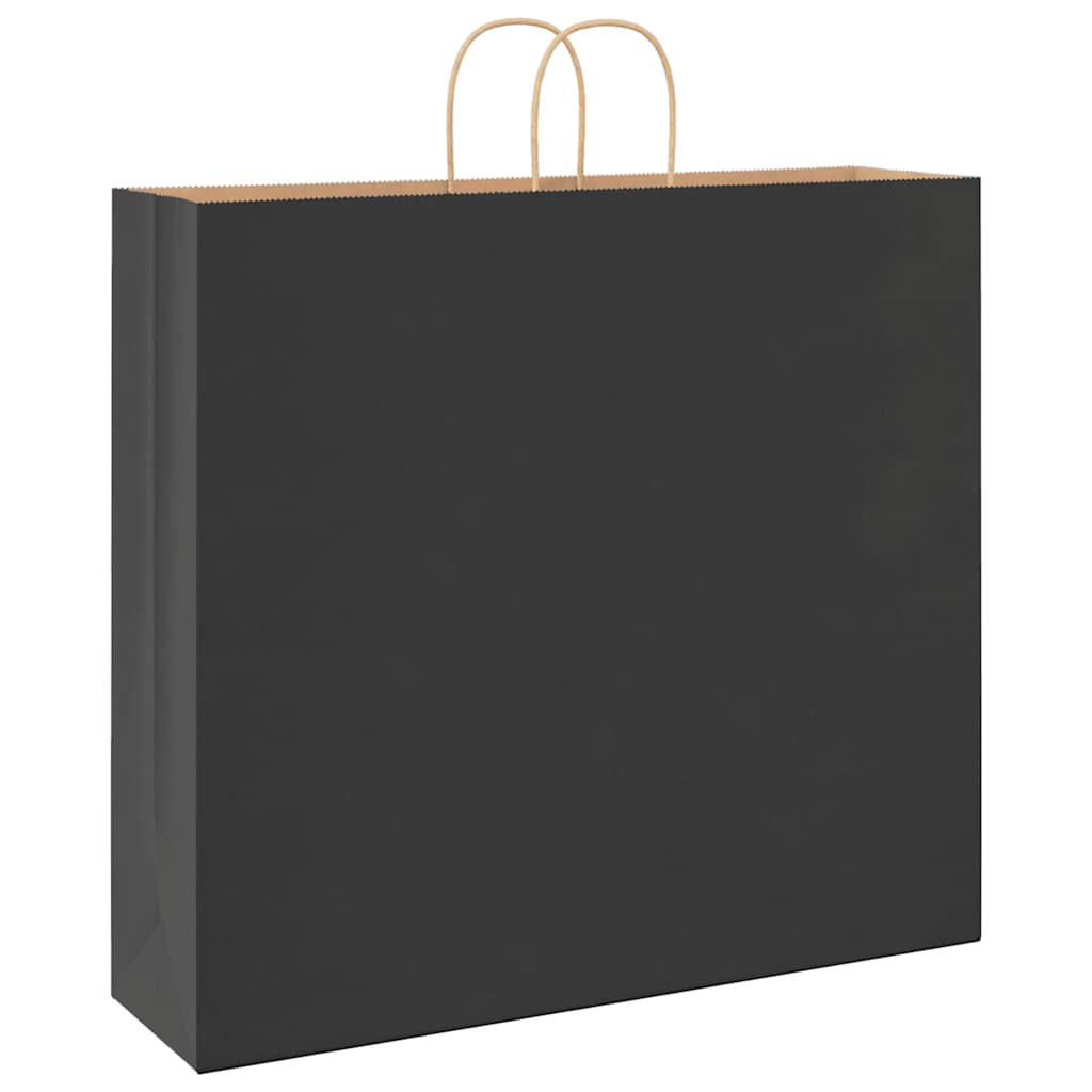 Paper Bags 250 pcs with Handles Black 54x15x49 cm