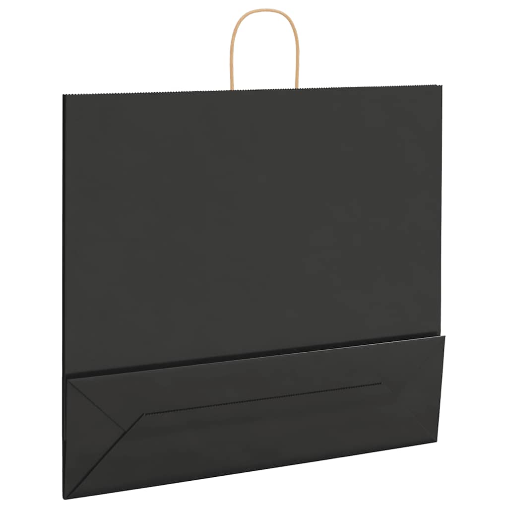 Paper Bags 250 pcs with Handles Black 54x15x49 cm