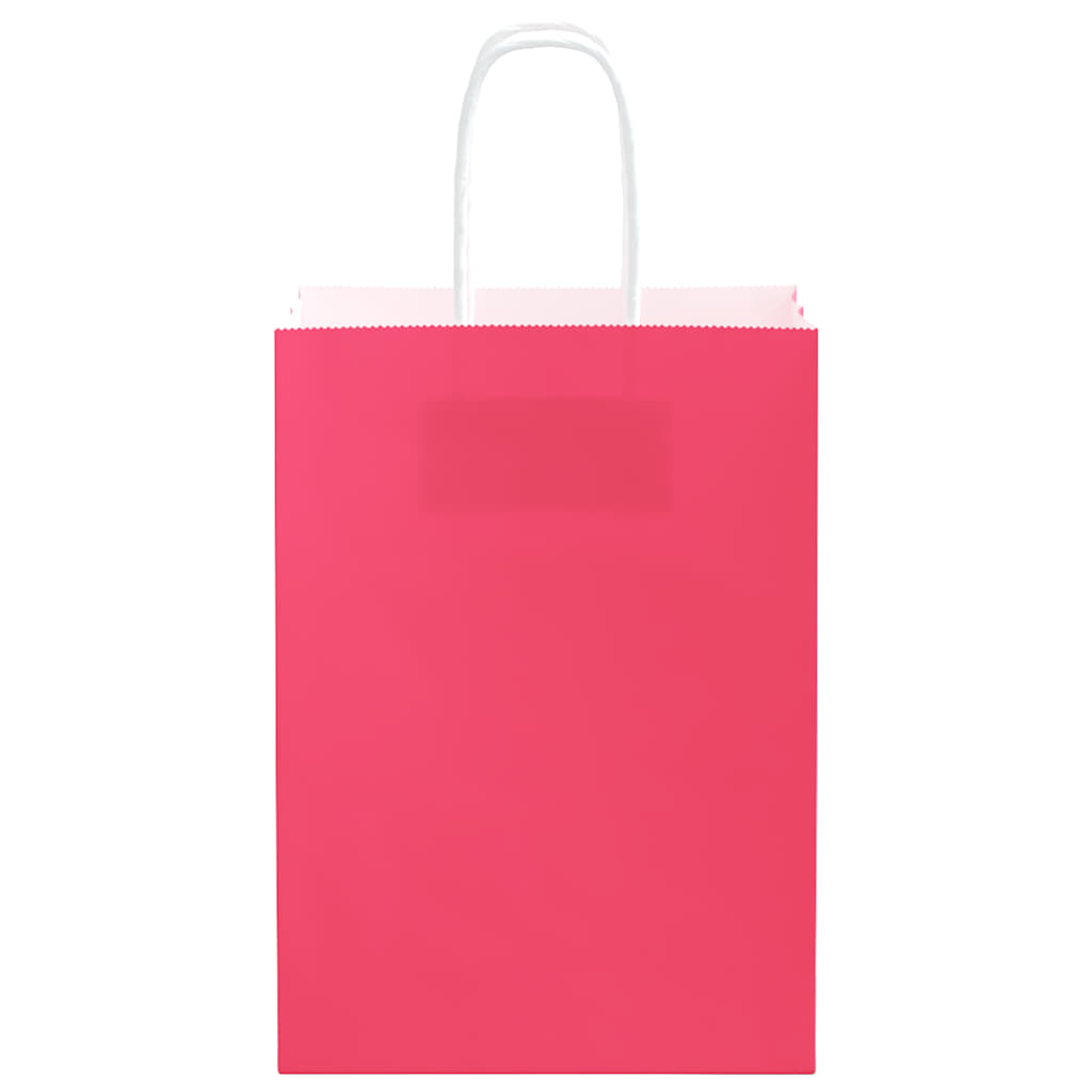 Paper Bags 50 pcs with Handles Pink 15x8x21 cm
