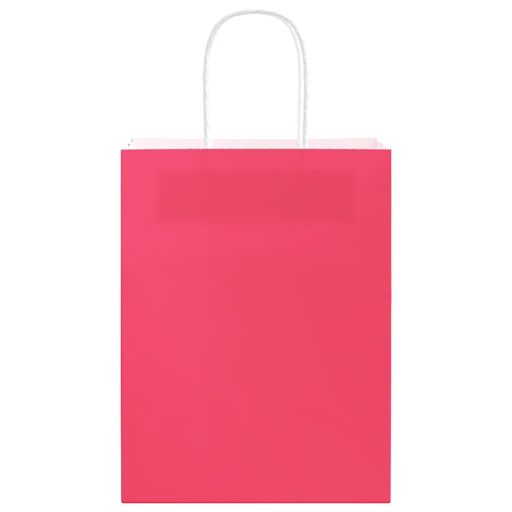 Paper Bags 50 pcs with Handles Pink 21x11x28 cm