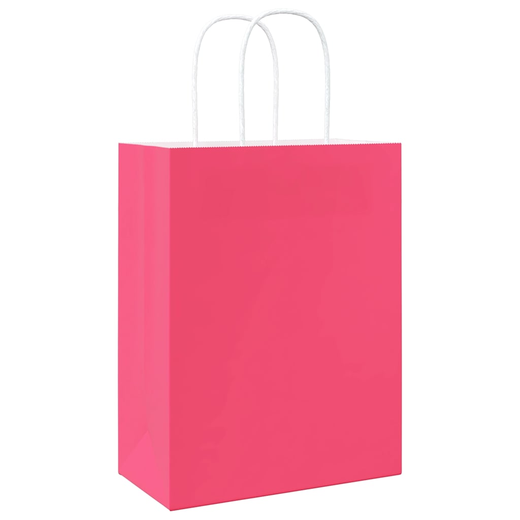 Paper Bags 50 pcs with Handles Pink 21x11x28 cm