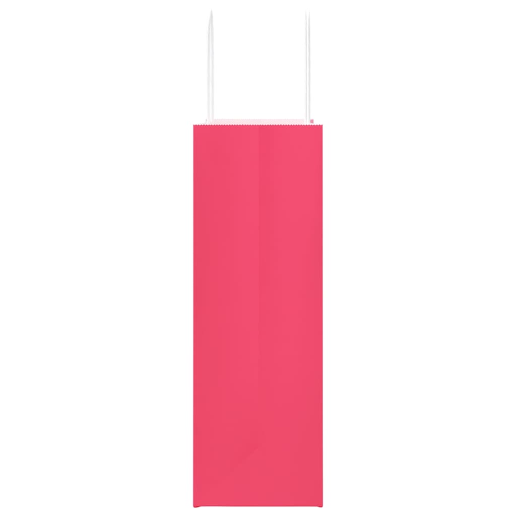 Paper Bags 50 pcs with Handles Pink 26x12x35 cm