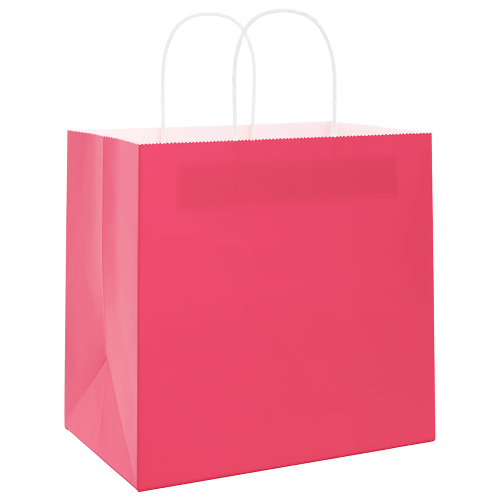 Paper Bags 50 pcs with Handles Pink 26x17x25 cm