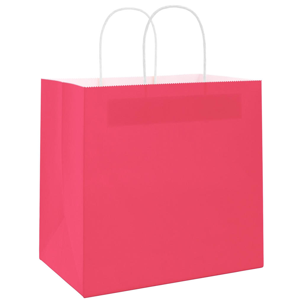 Paper Bags 50 pcs with Handles Pink 26x17x25 cm