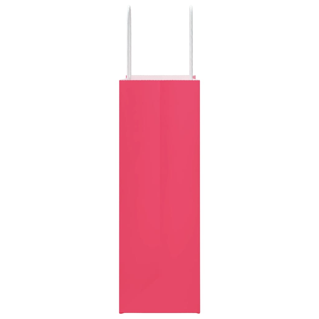 Paper Bags 250 pcs with Handles Pink 21x11x31 cm