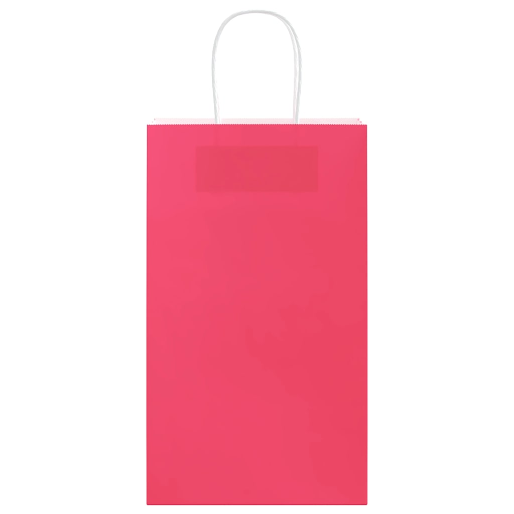 Paper Bags 250 pcs with Handles Pink 21x11x36 cm