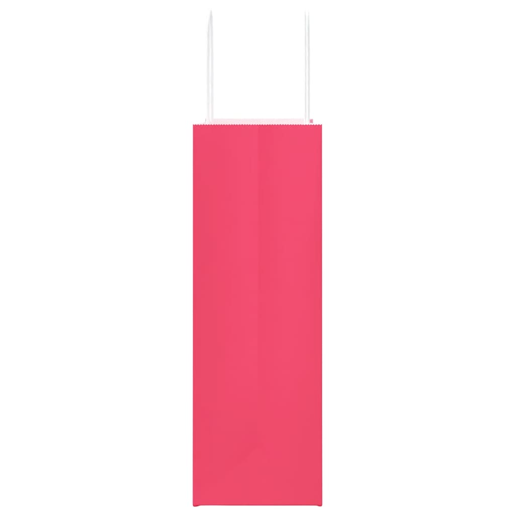 Paper Bags 250 pcs with Handles Pink 26x12x35 cm