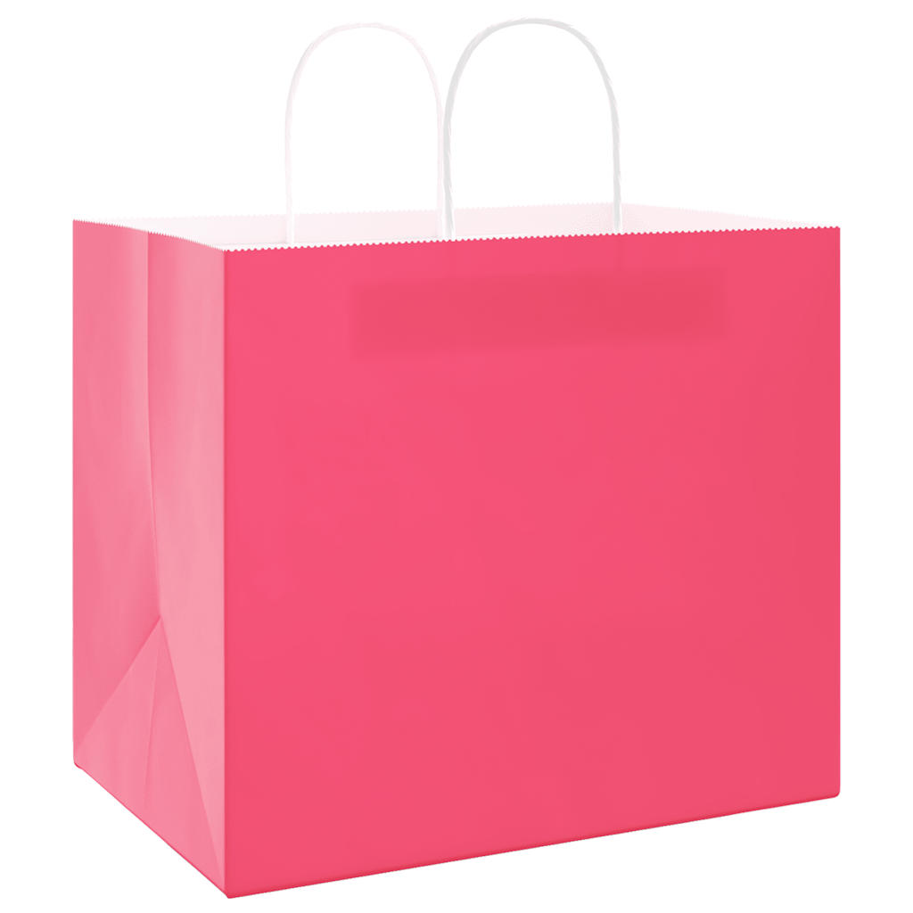 Paper Bags 250 pcs with Handles Pink 32x22x28 cm