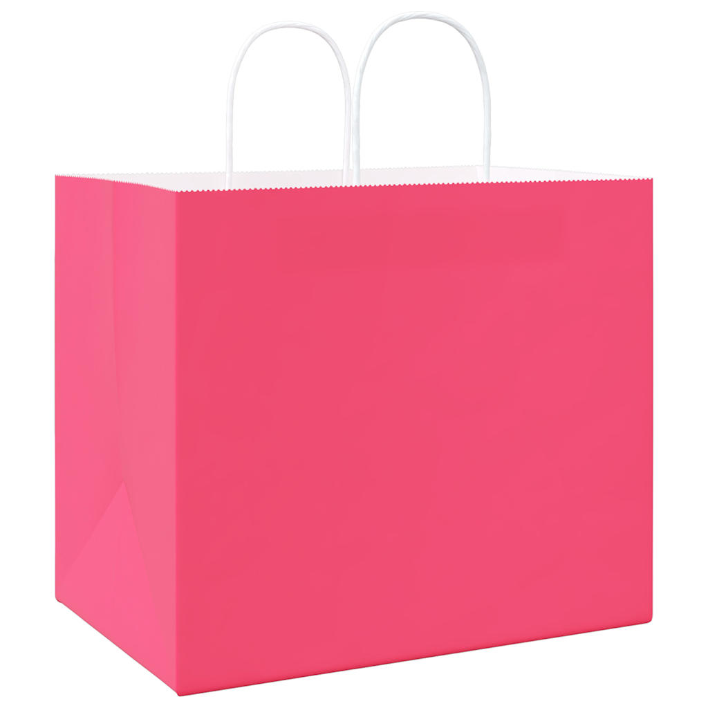 Paper Bags 250 pcs with Handles Pink 32x22x28 cm