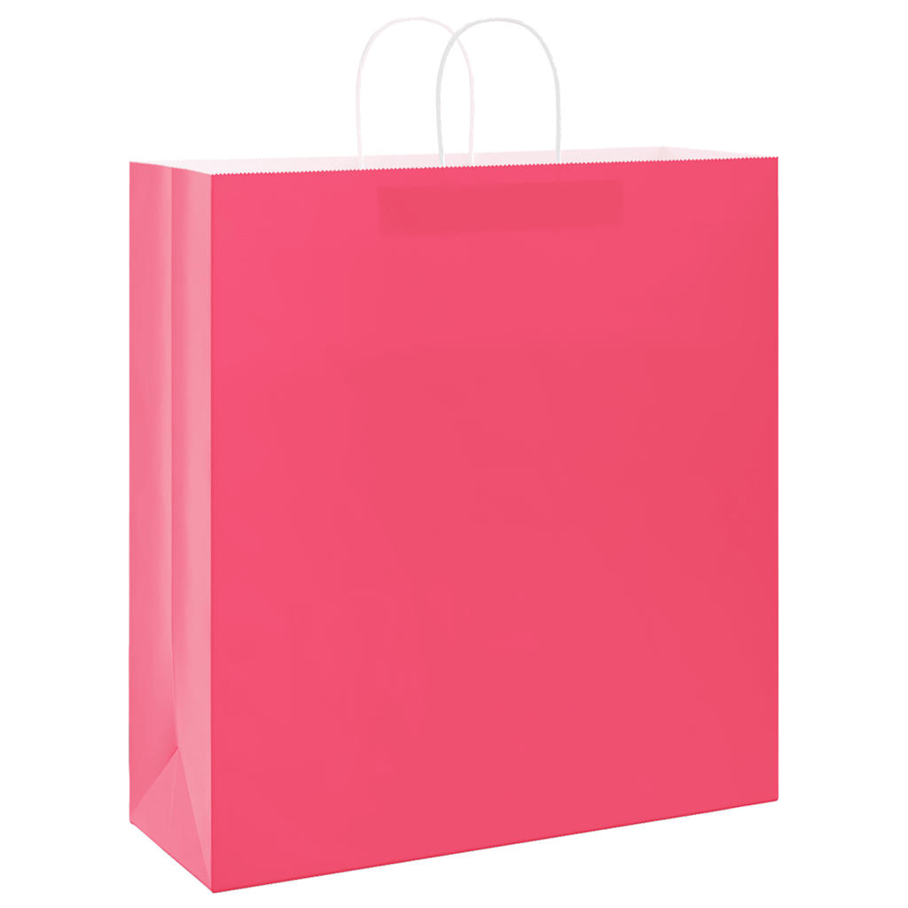 Paper Bags 250 pcs with Handles Pink 45x17x48 cm