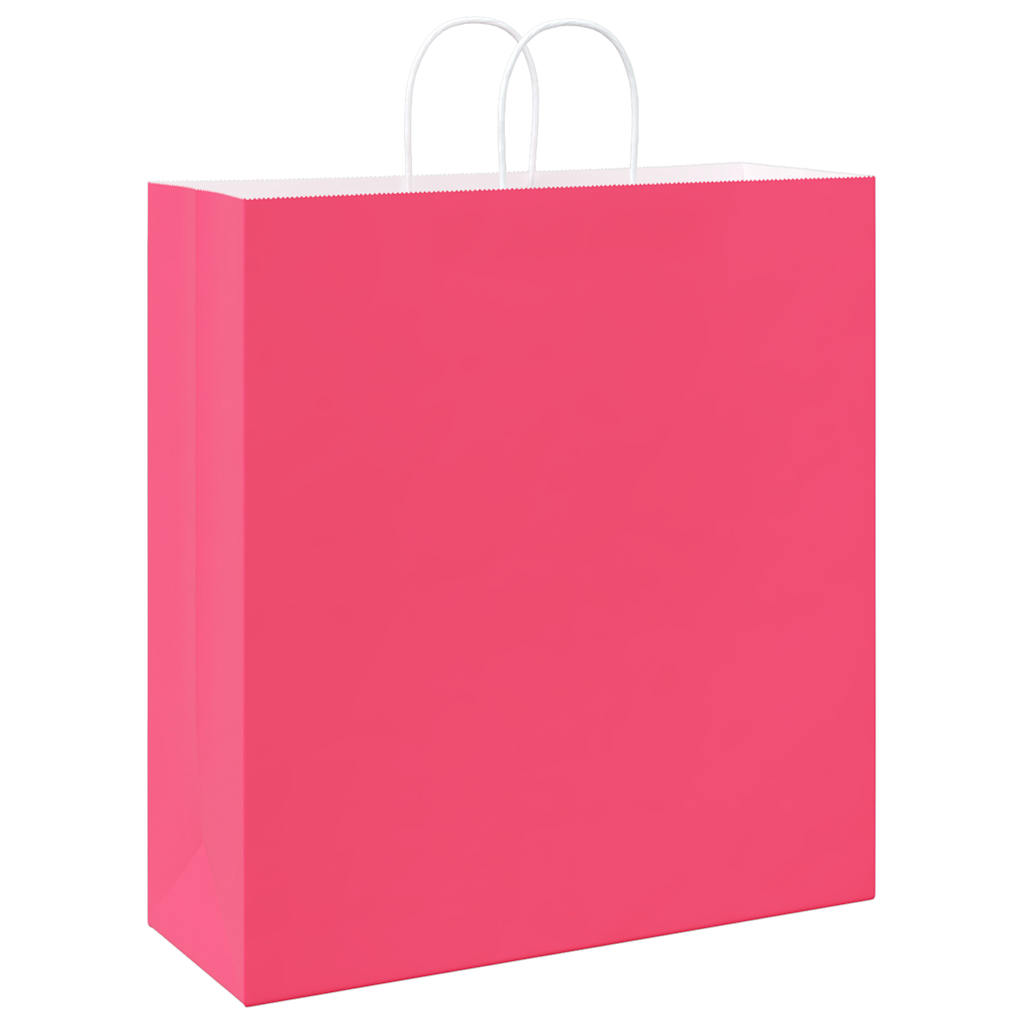 Paper Bags 250 pcs with Handles Pink 45x17x48 cm