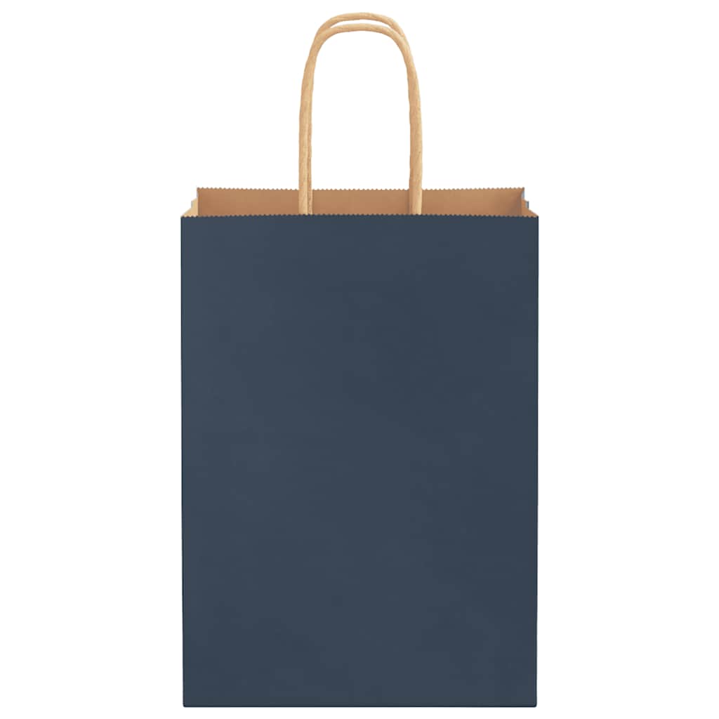 Paper Bags 50 pcs with Handles Blue 15x8x21 cm