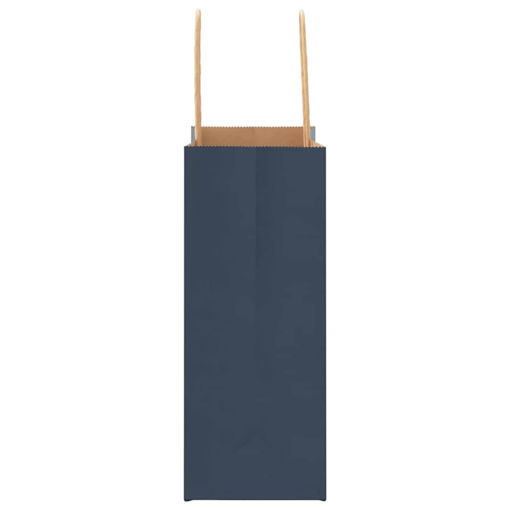 Paper Bags 50 pcs with Handles Blue 15x8x21 cm