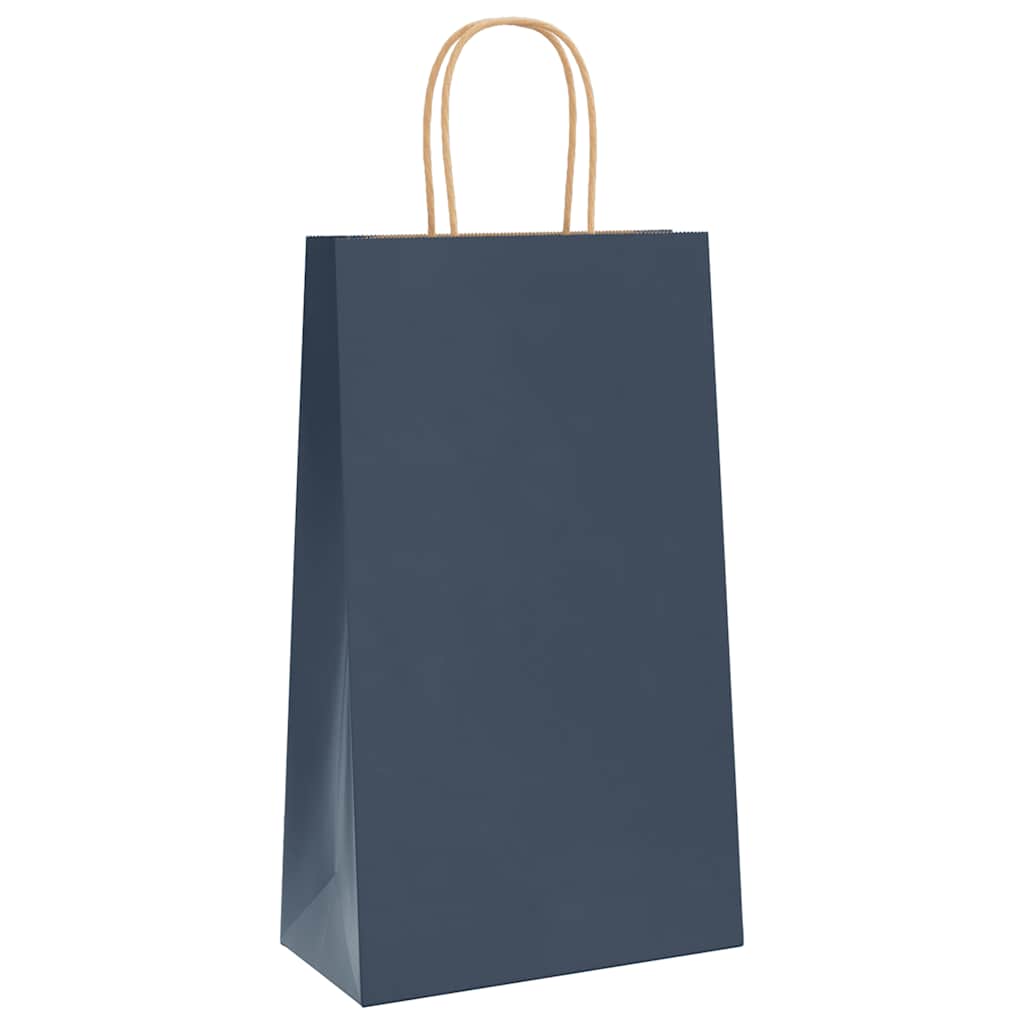 Paper Bags 50 pcs with Handles Blue 21x11x36 cm