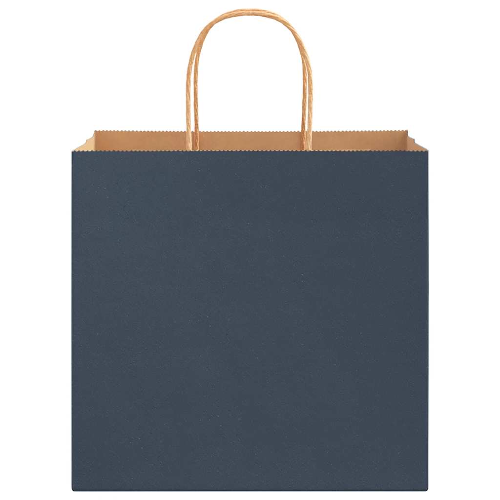 Paper Bags 50 pcs with Handles Blue 26x17x25 cm