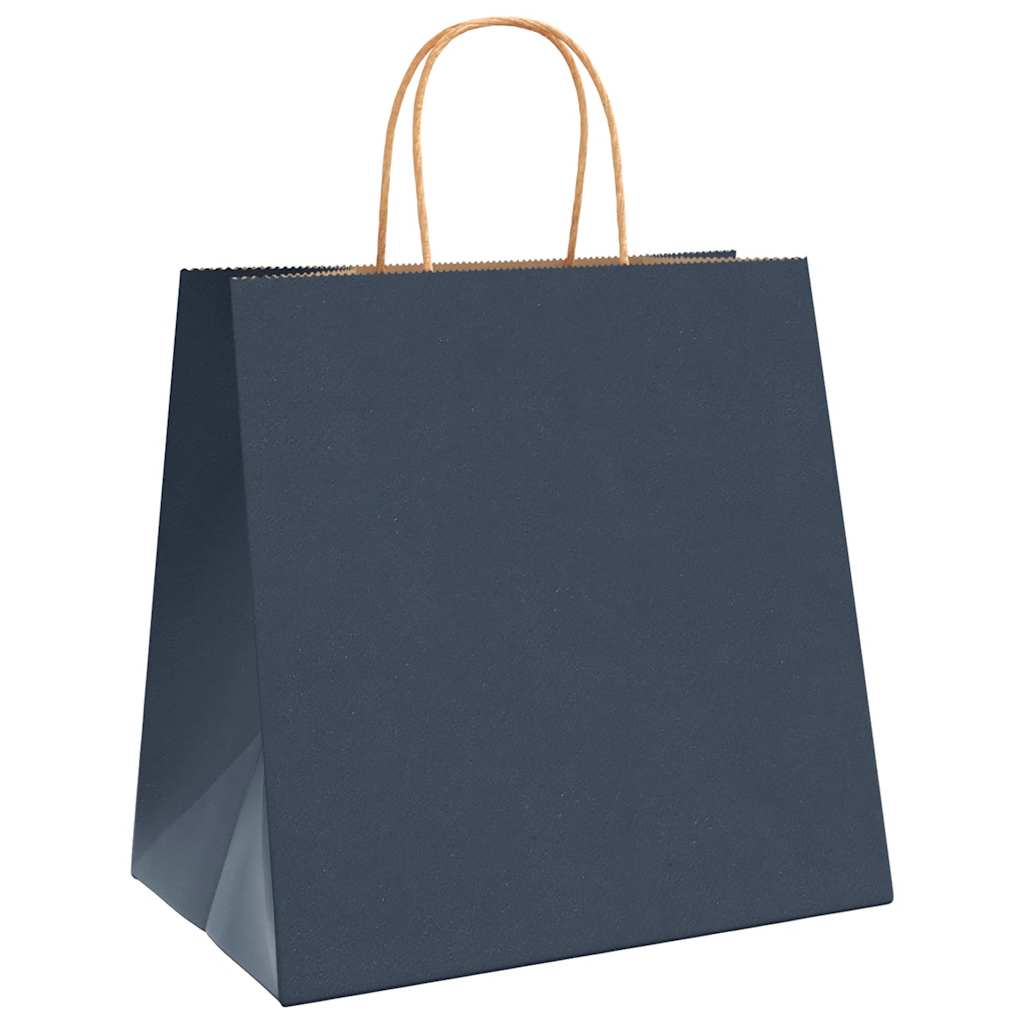 Paper Bags 50 pcs with Handles Blue 26x17x25 cm