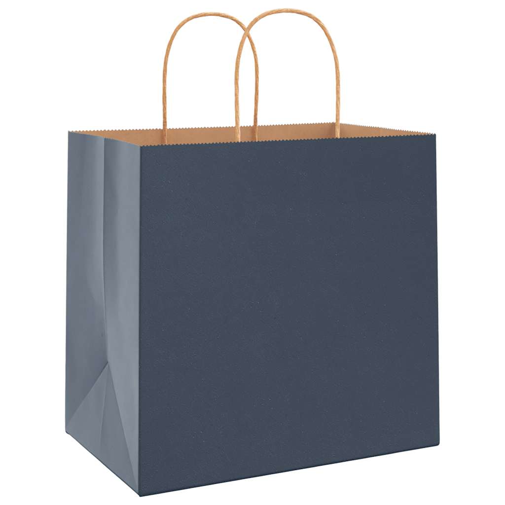Paper Bags 50 pcs with Handles Blue 26x17x25 cm