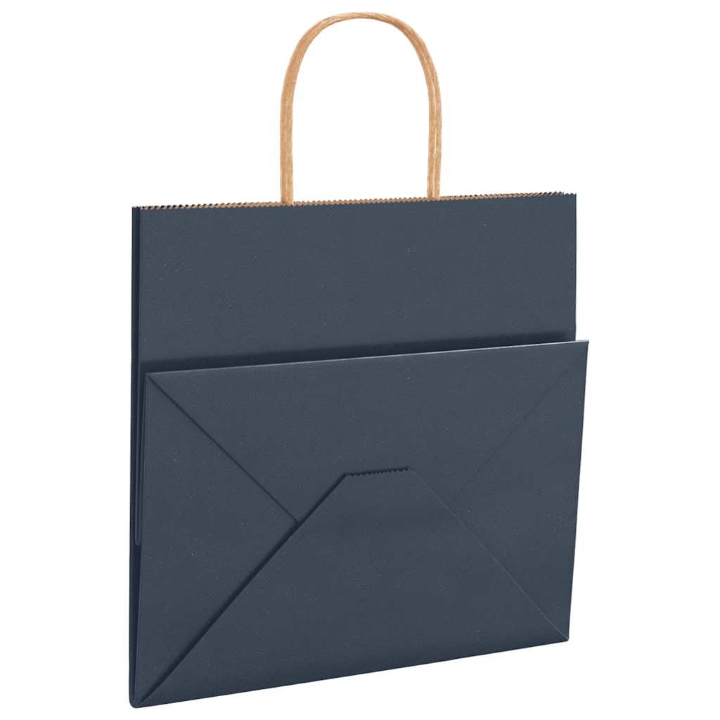Paper Bags 50 pcs with Handles Blue 26x17x25 cm