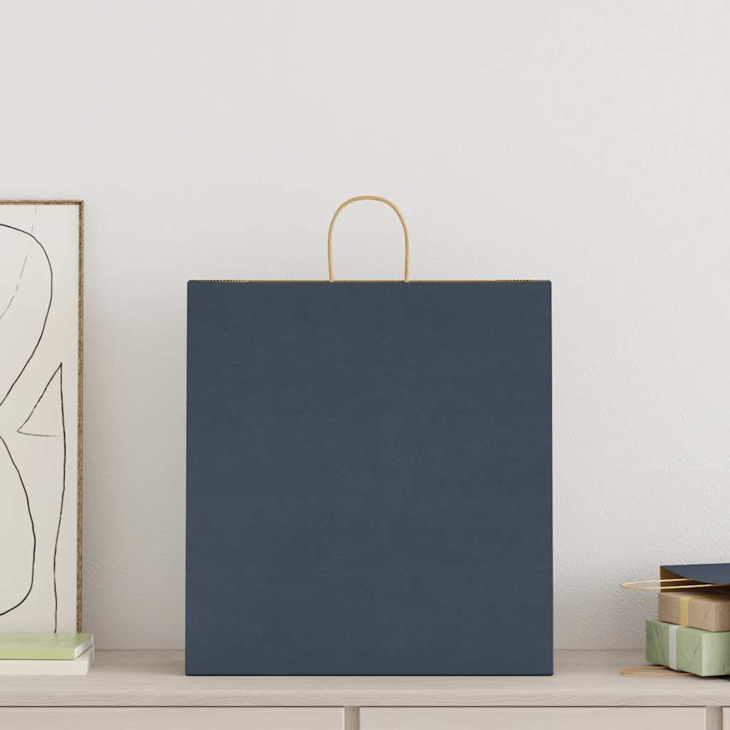 Paper Bags 50 pcs with Handles Blue 45x17x48 cm