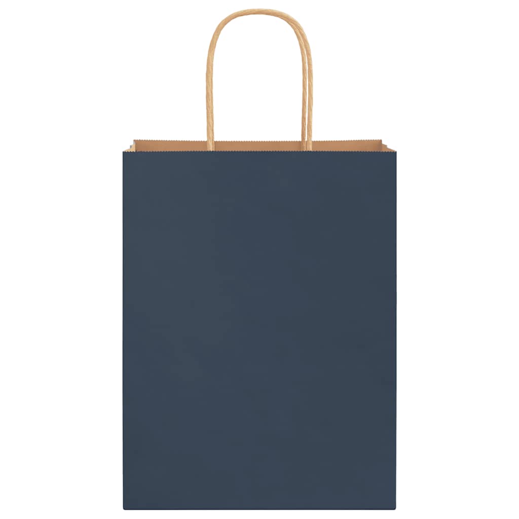 Paper Bags 250 pcs with Handles Blue 21x11x28 cm