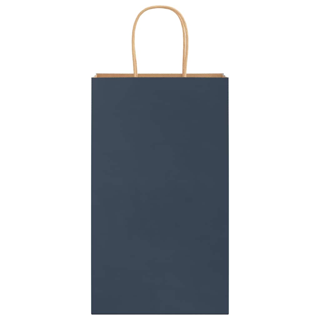 Paper Bags 250 pcs with Handles Blue 21x11x36 cm