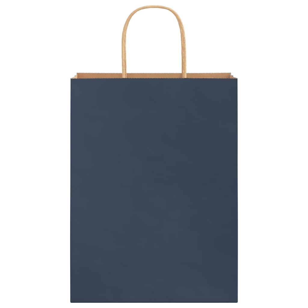 Paper Bags 250 pcs with Handles Blue 26x12x35 cm