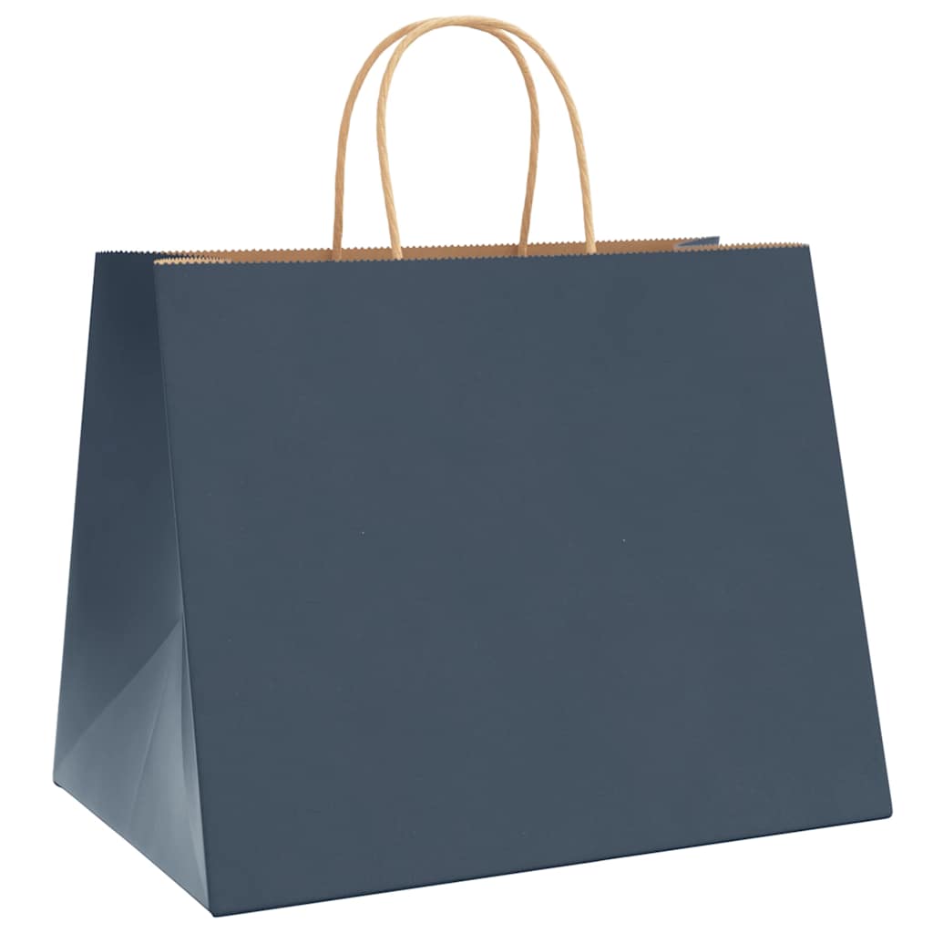 Paper Bags 250 pcs with Handles Blue 32x22x24 cm