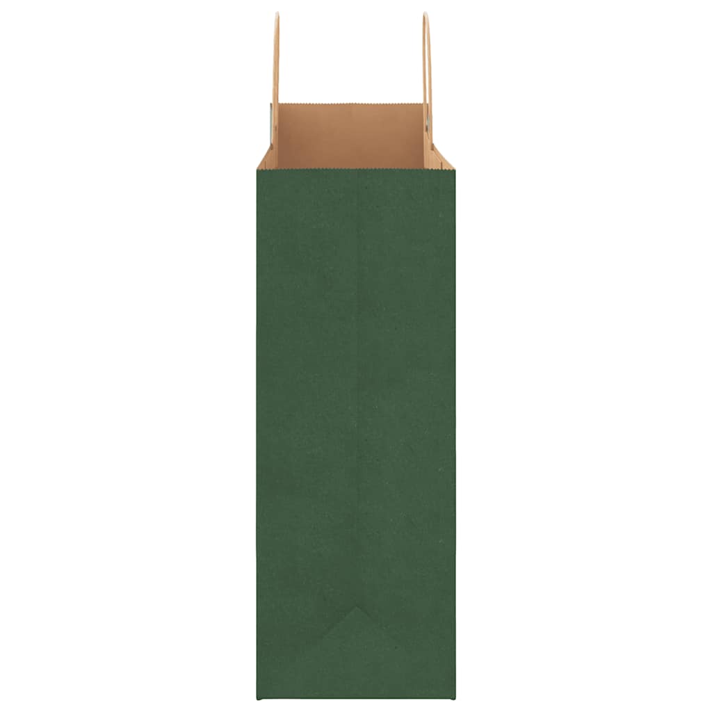 Paper Bags 50 pcs with Handles Green 32x17x44 cm