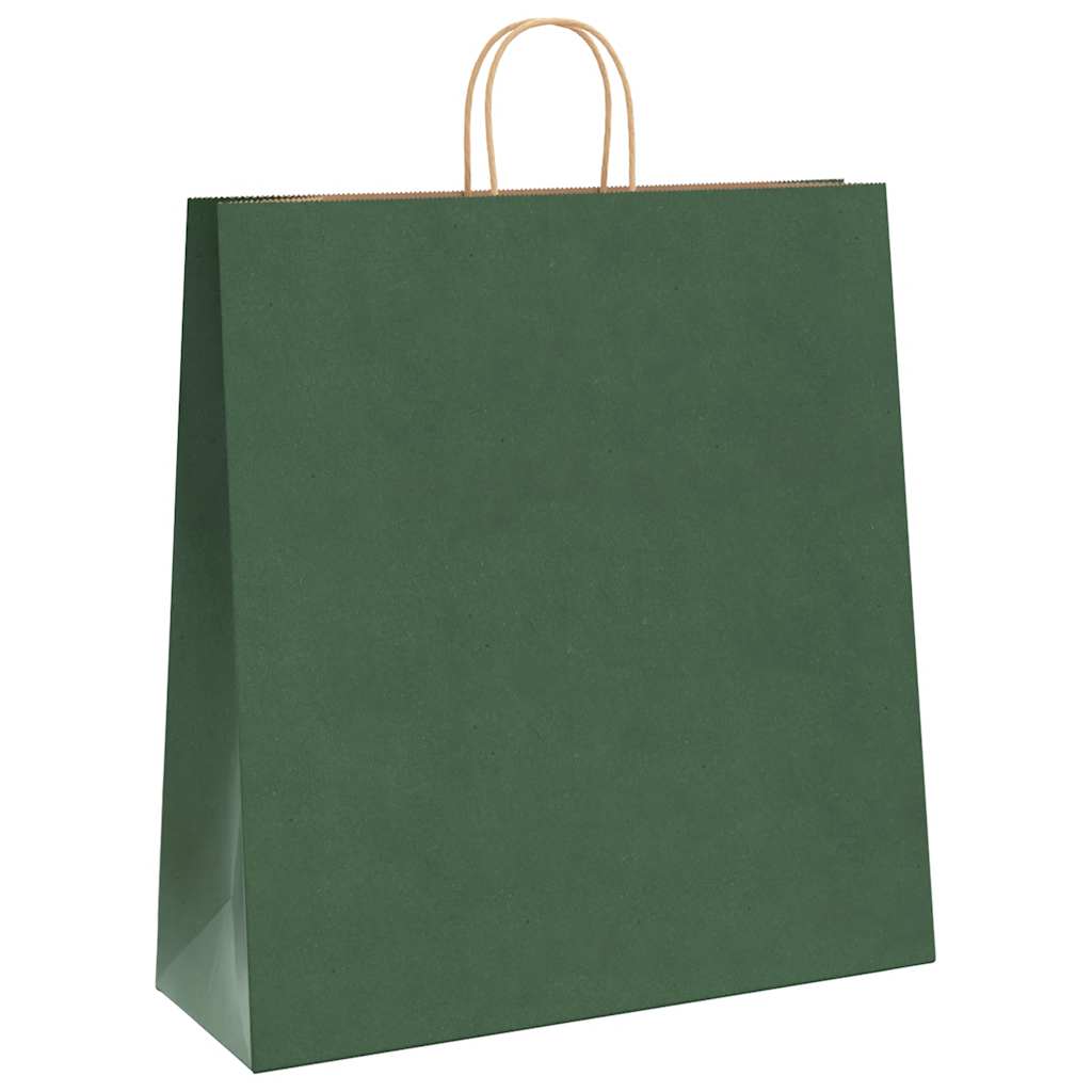 Paper Bags 50 pcs with Handles Green 45x17x48 cm
