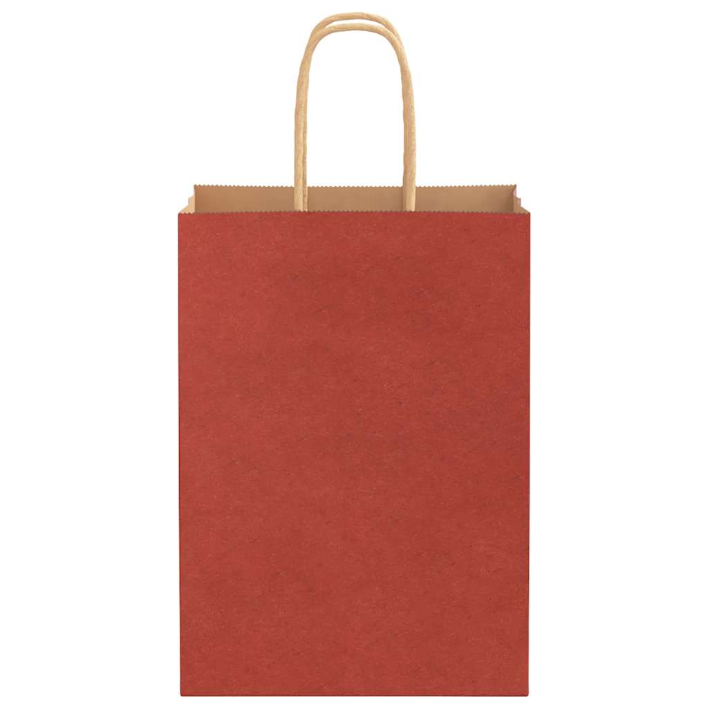 Paper Bags 50 pcs with Handles Red 15x8x21 cm