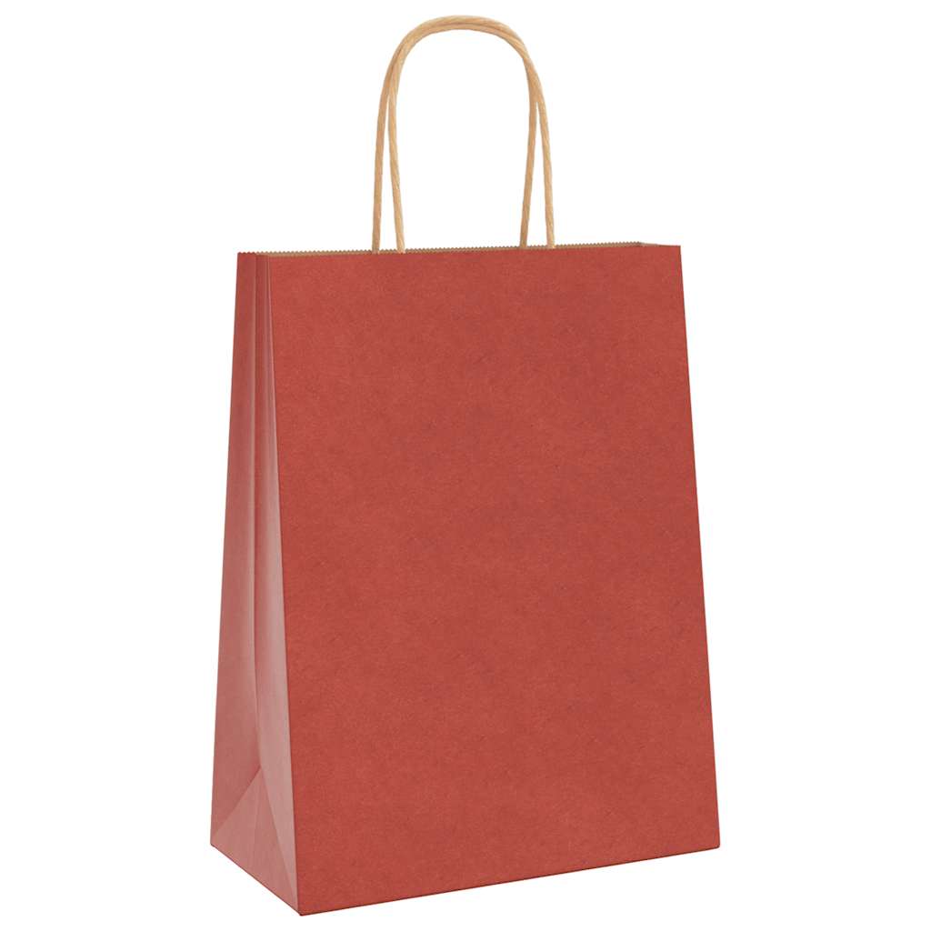 Paper Bags 50 pcs with Handles Red 21x11x28 cm