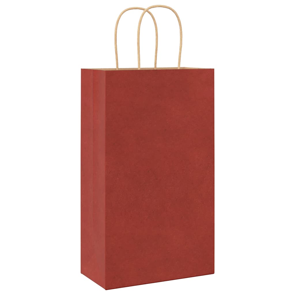 Paper Bags 50 pcs with Handles Red 21x11x36 cm