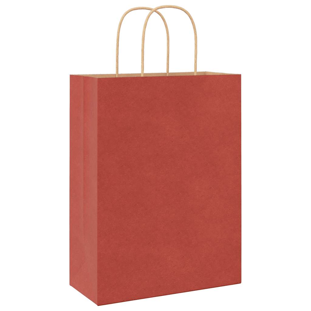 Paper Bags 50 pcs with Handles Red 26x12x35 cm